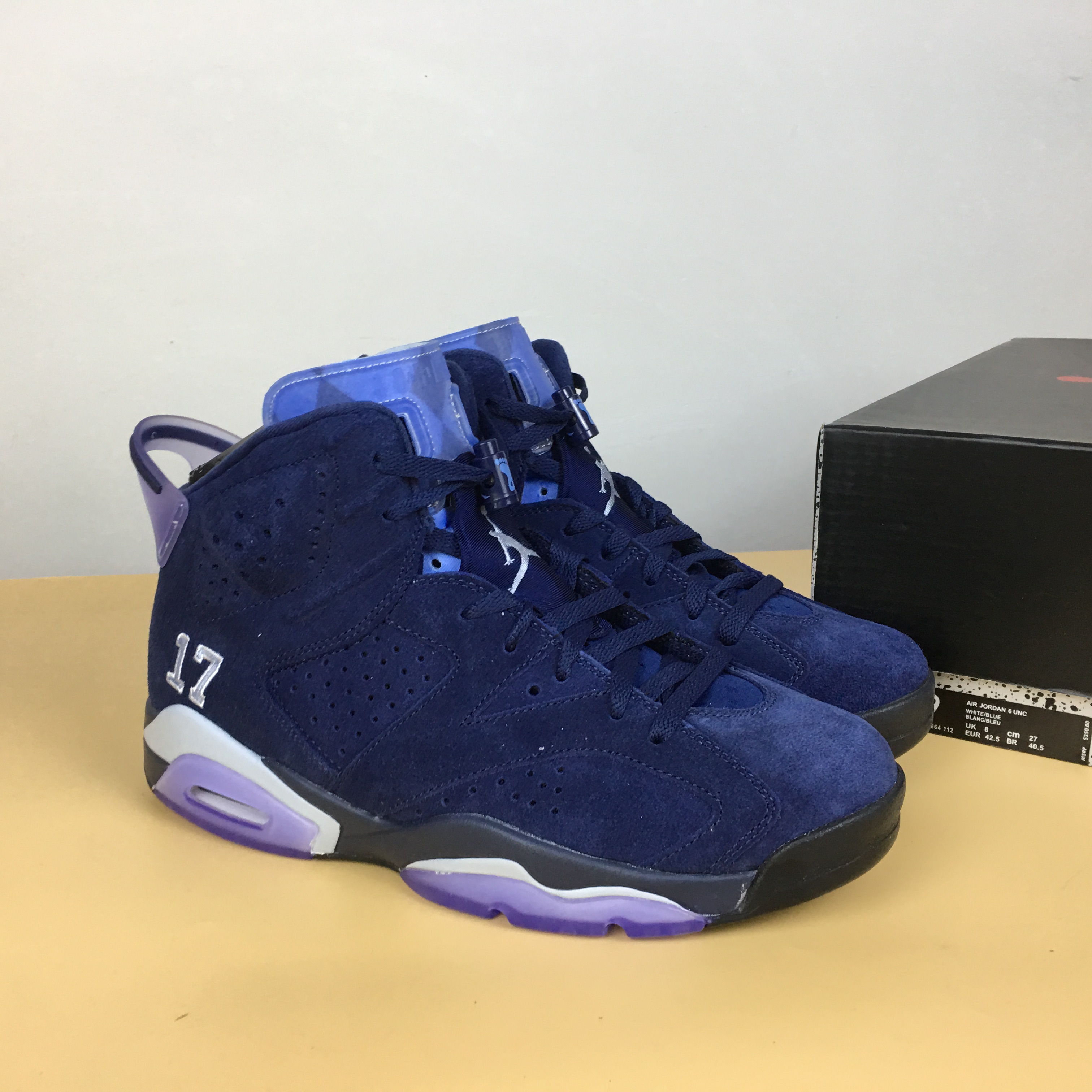 Air Jordan 6 UNC PE Sea Blue Shoes - Click Image to Close